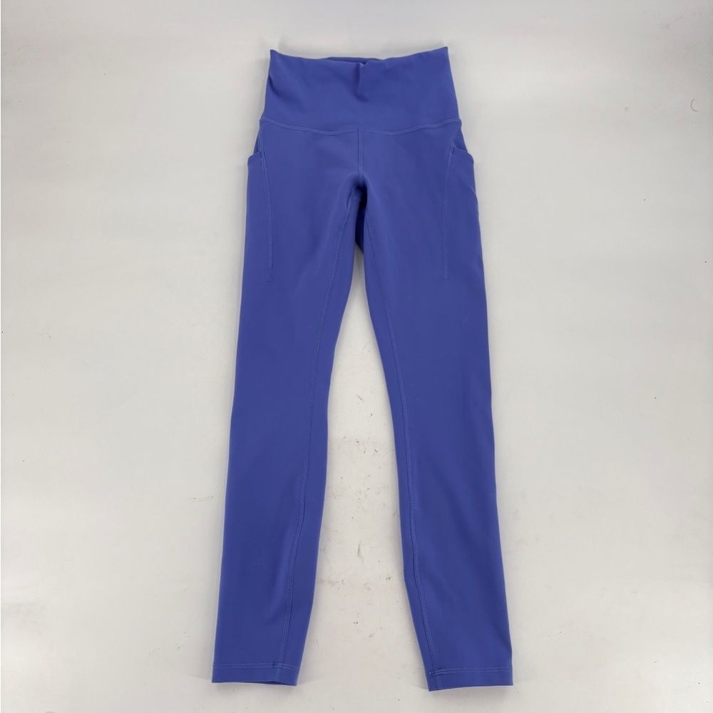 lululemon racer blue leggings 4 running pants yoga sports leisure